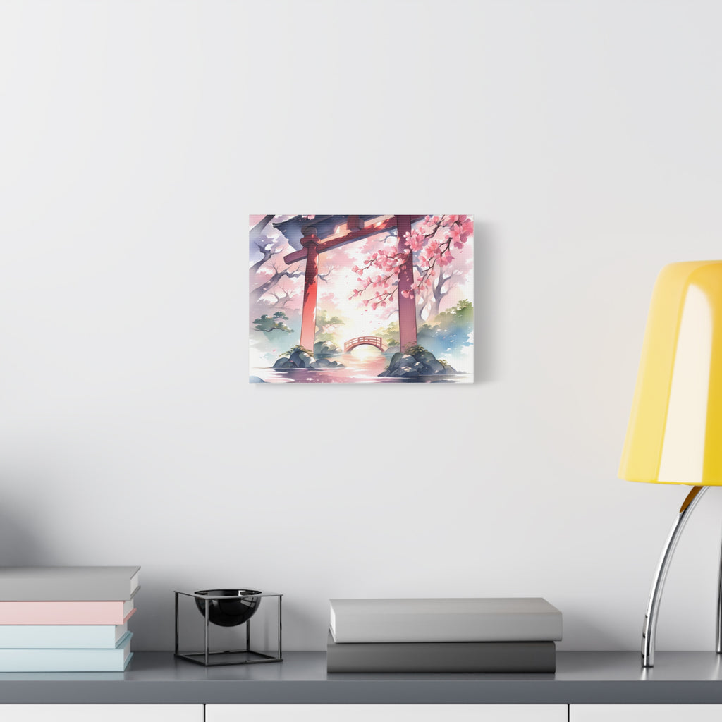 SAKURA GARDEN | Garden Bridge Canvas Art Print