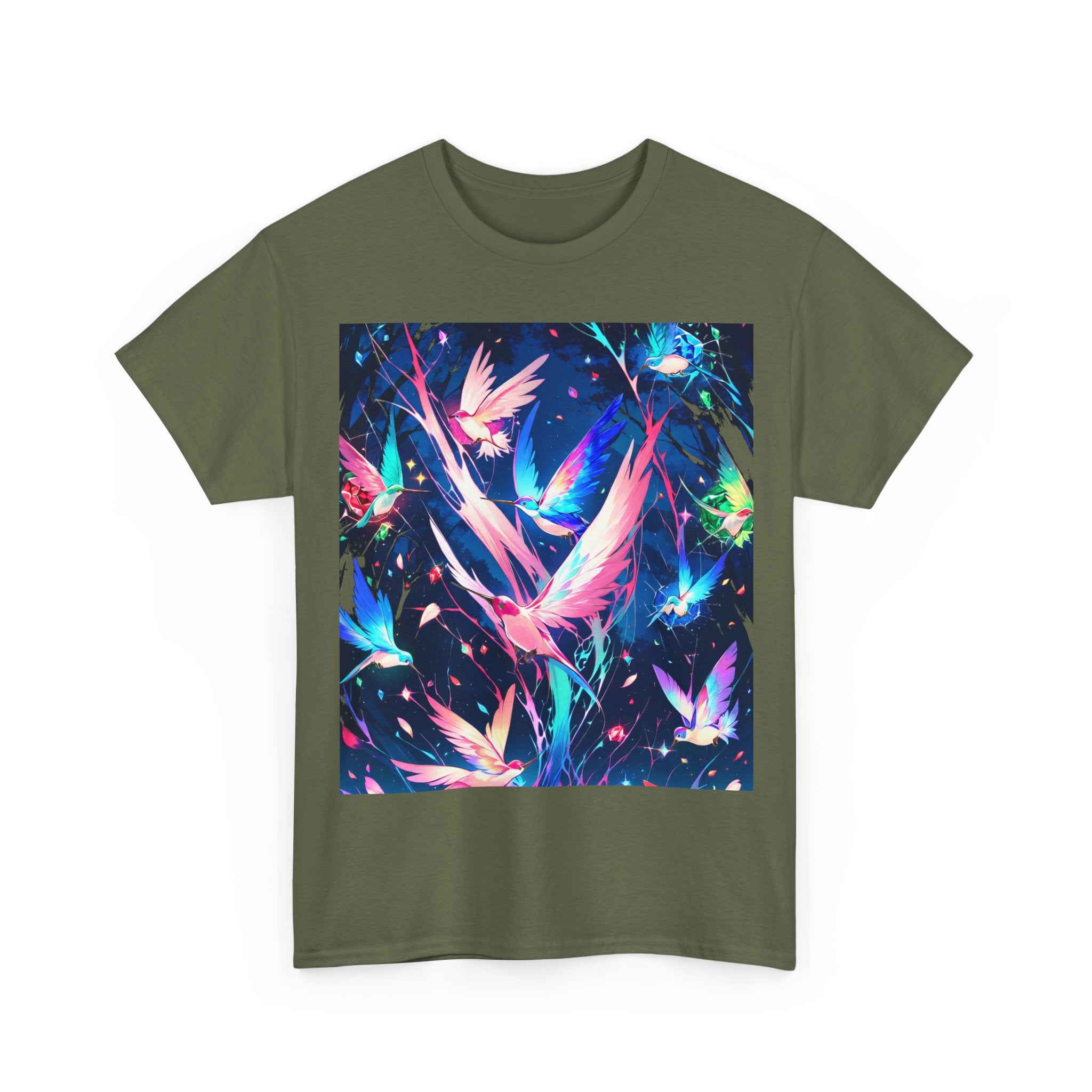 WILDWOOD | Neon Hummingbird Tee (Forest Green)
