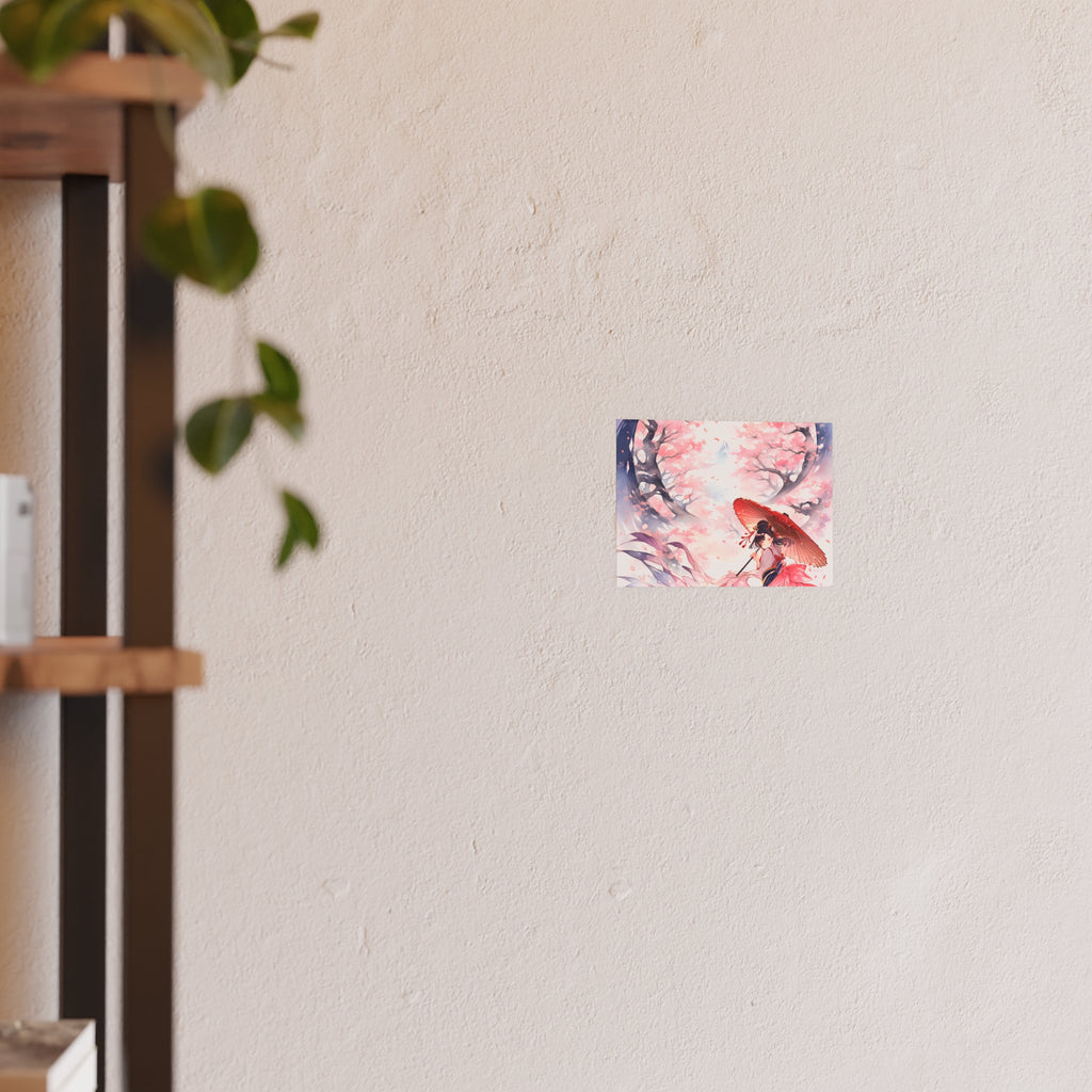 SAKURA GARDEN | Geisha Umbrella Art Poster