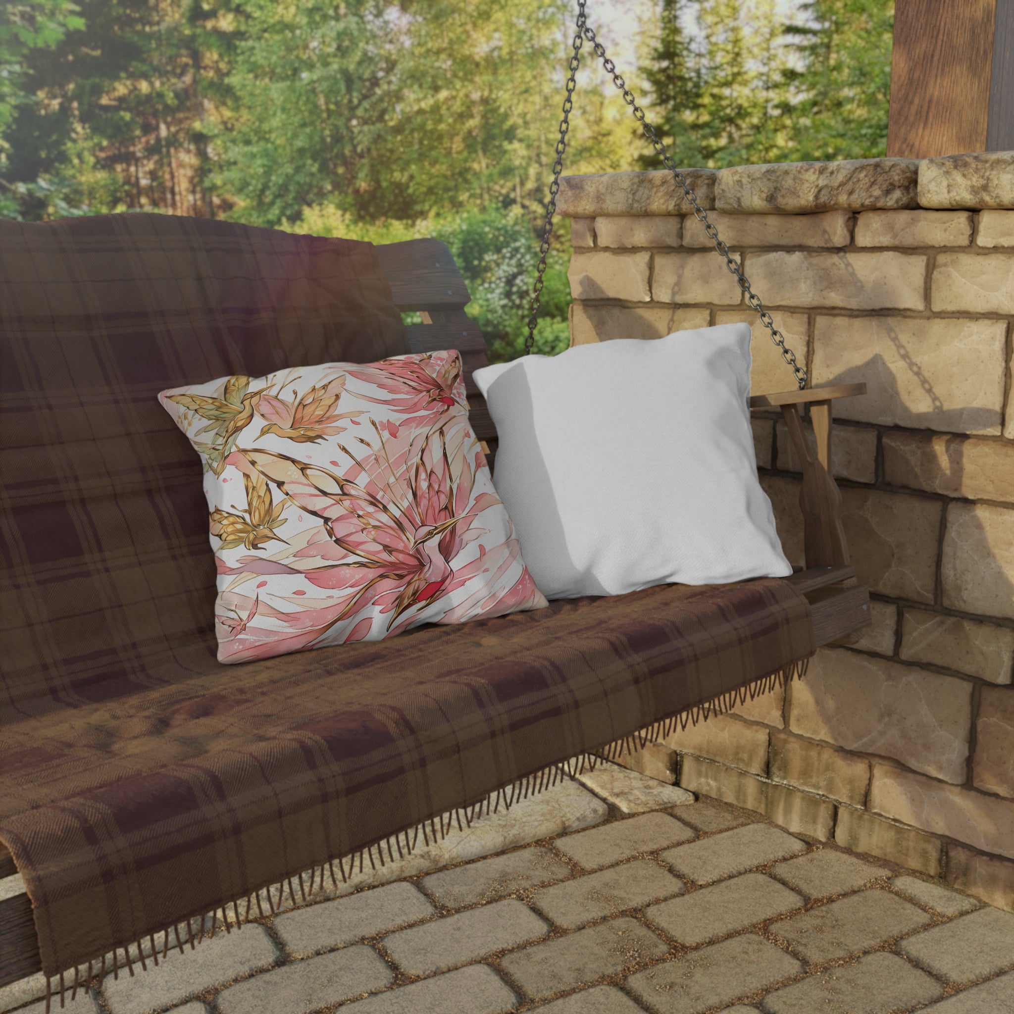 SAKURA GARDEN | Origami Cranes Throw Pillow