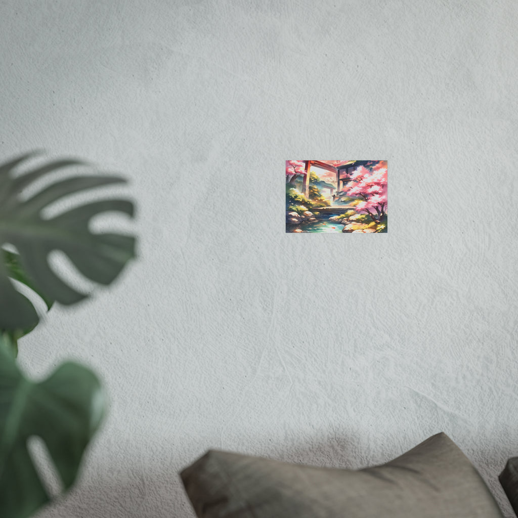 SAKURA GARDEN | Garden Bridge Art Poster