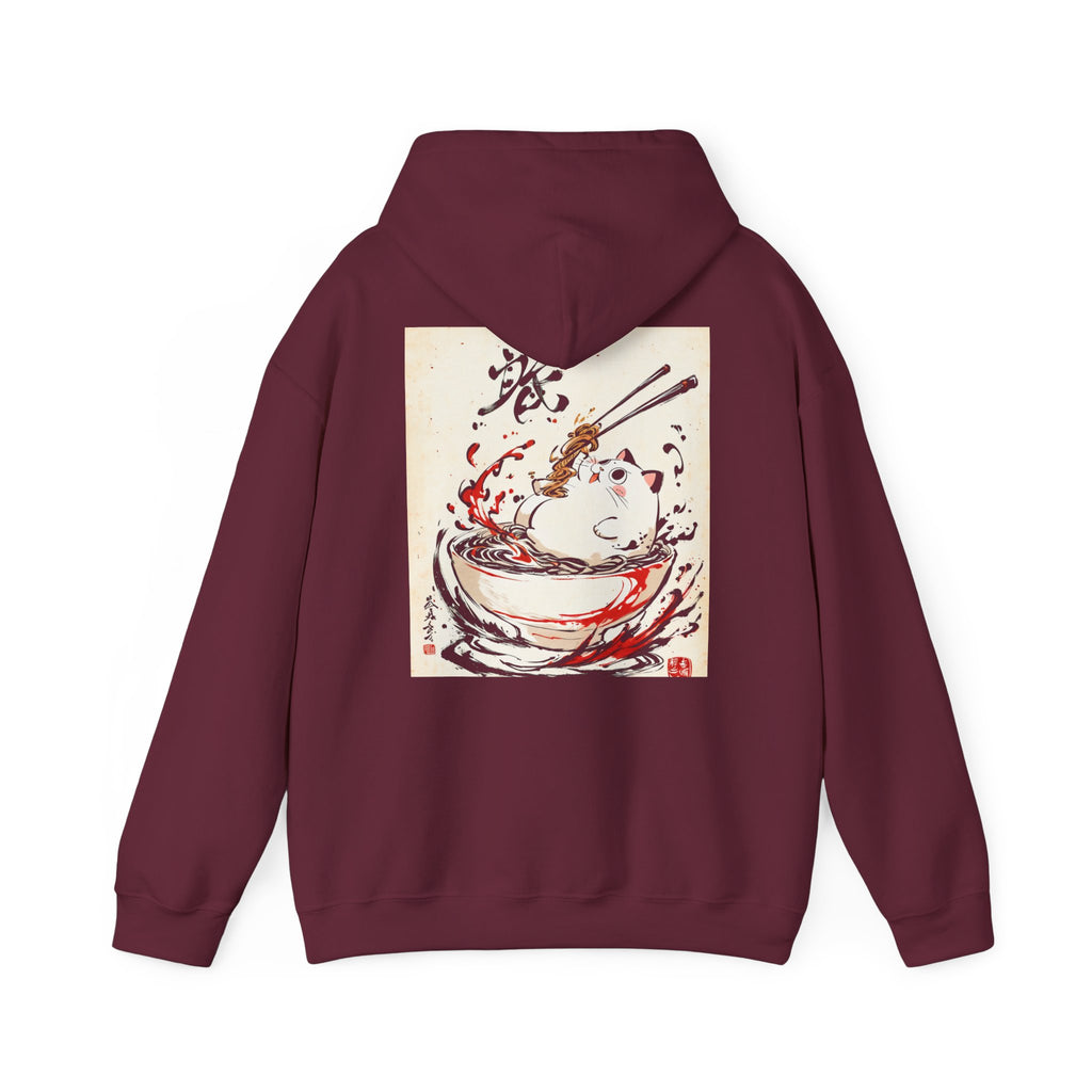 RONIN | Cat Ramen Hoodie (Maroon)