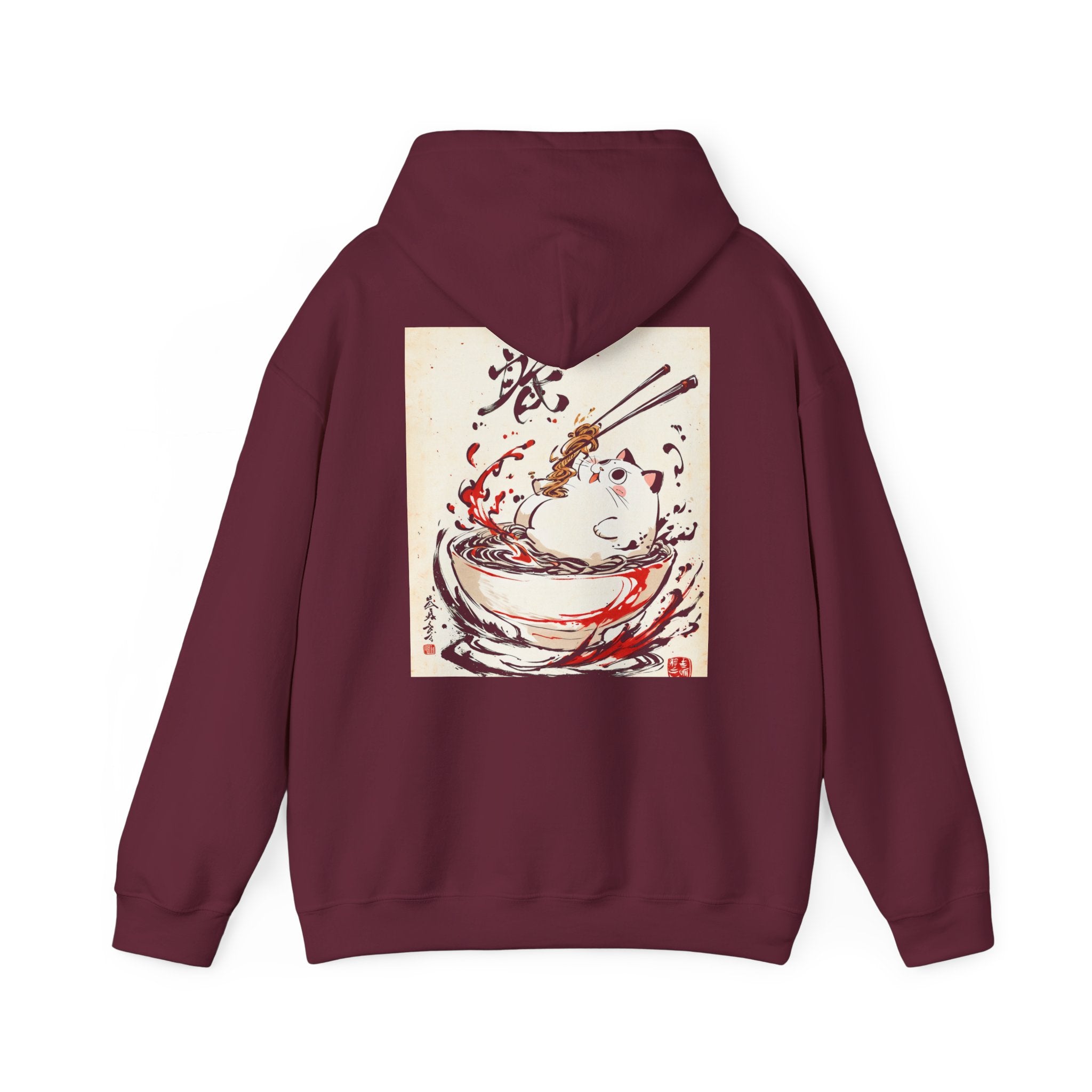 RONIN | Cat Ramen Hoodie (Maroon)