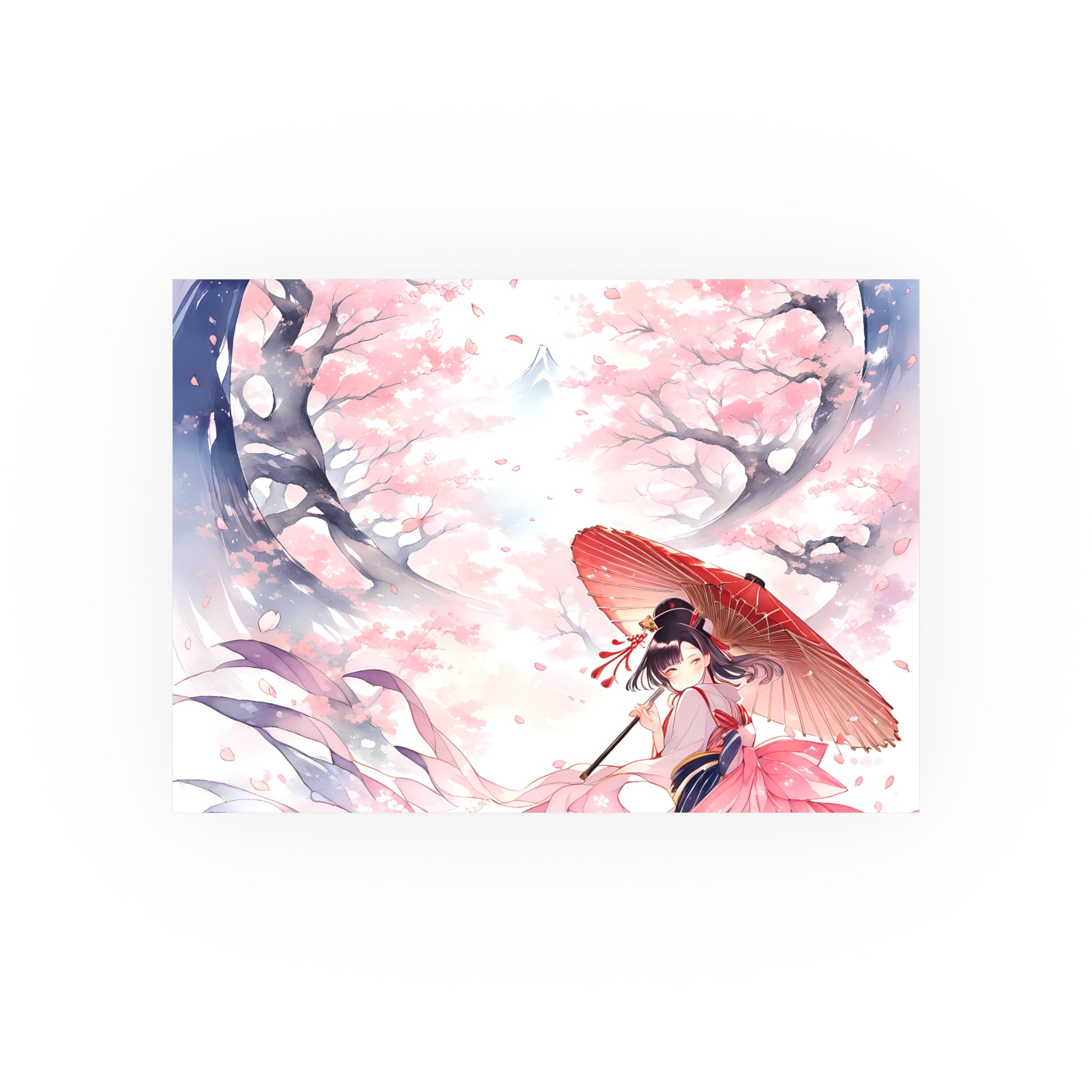 SAKURA GARDEN | Geisha Umbrella Art Poster