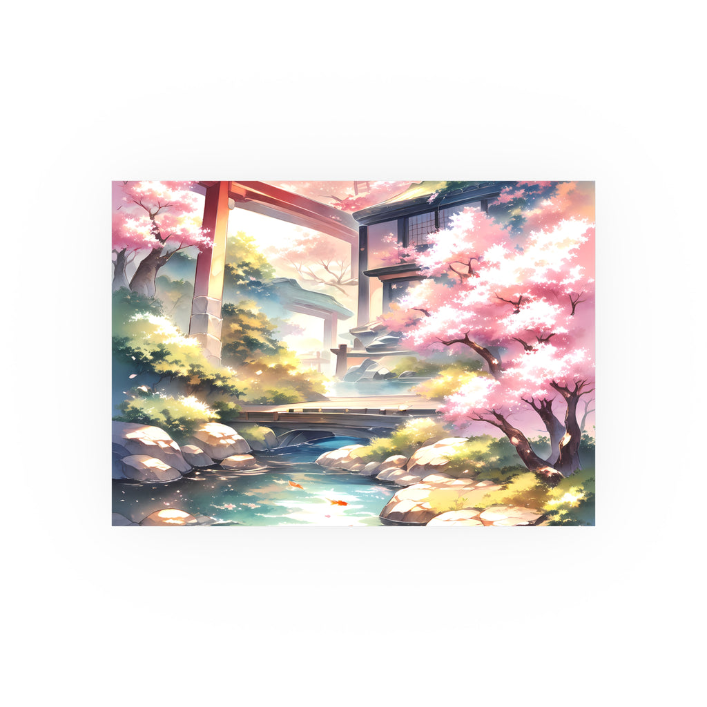 SAKURA GARDEN | Garden Bridge Art Poster