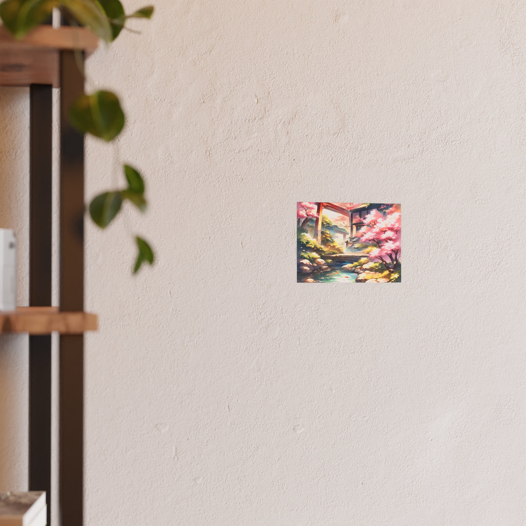 SAKURA GARDEN | Garden Bridge Art Poster
