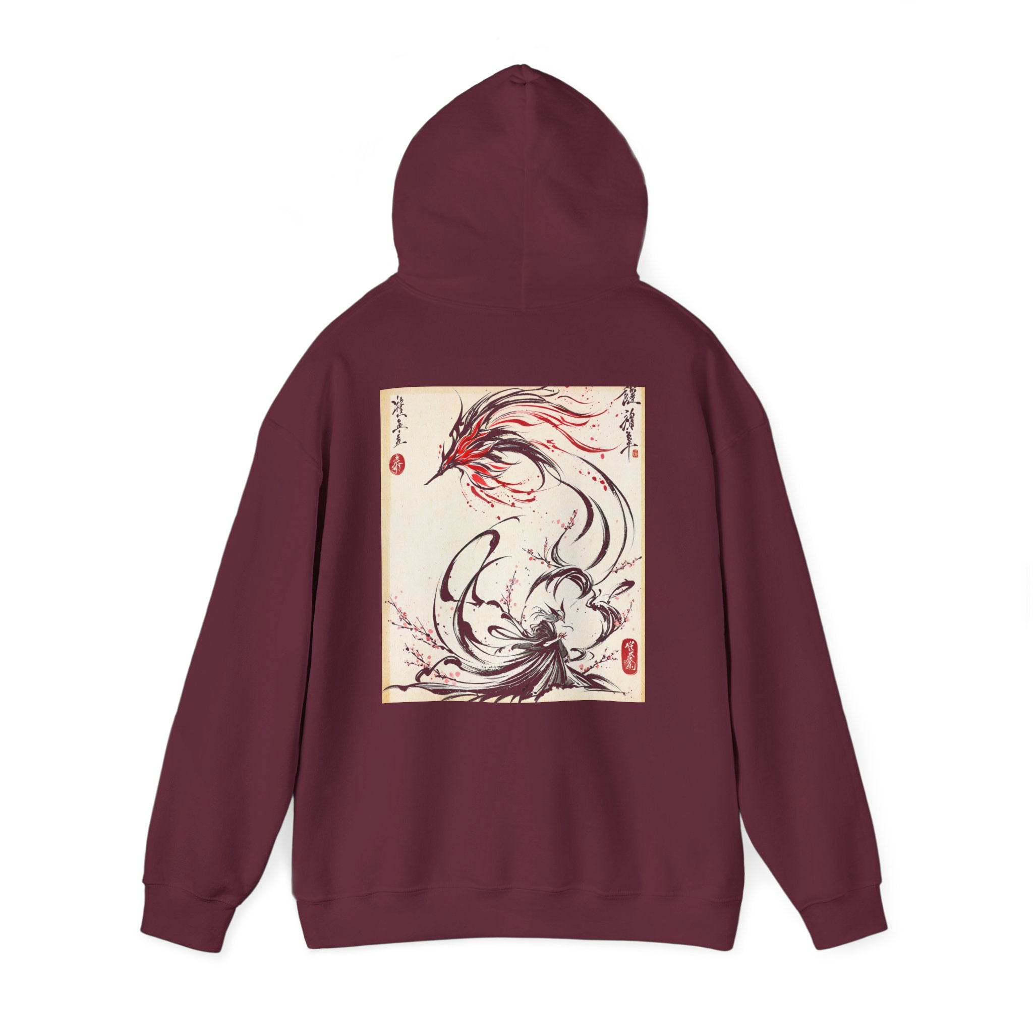 RONIN | Kitsune Spirit Hoodie (Maroon)