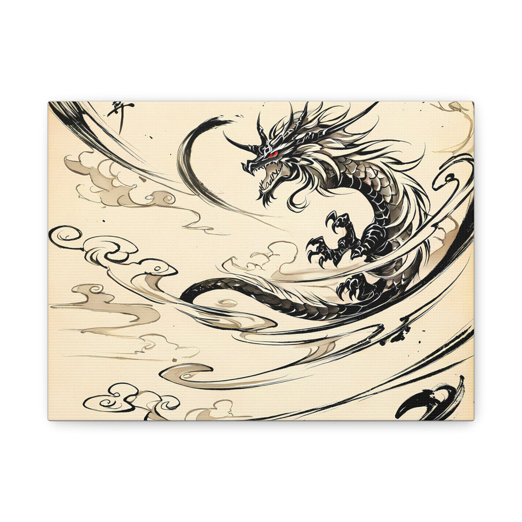 RONIN | Dragon Battle Canvas Art Print