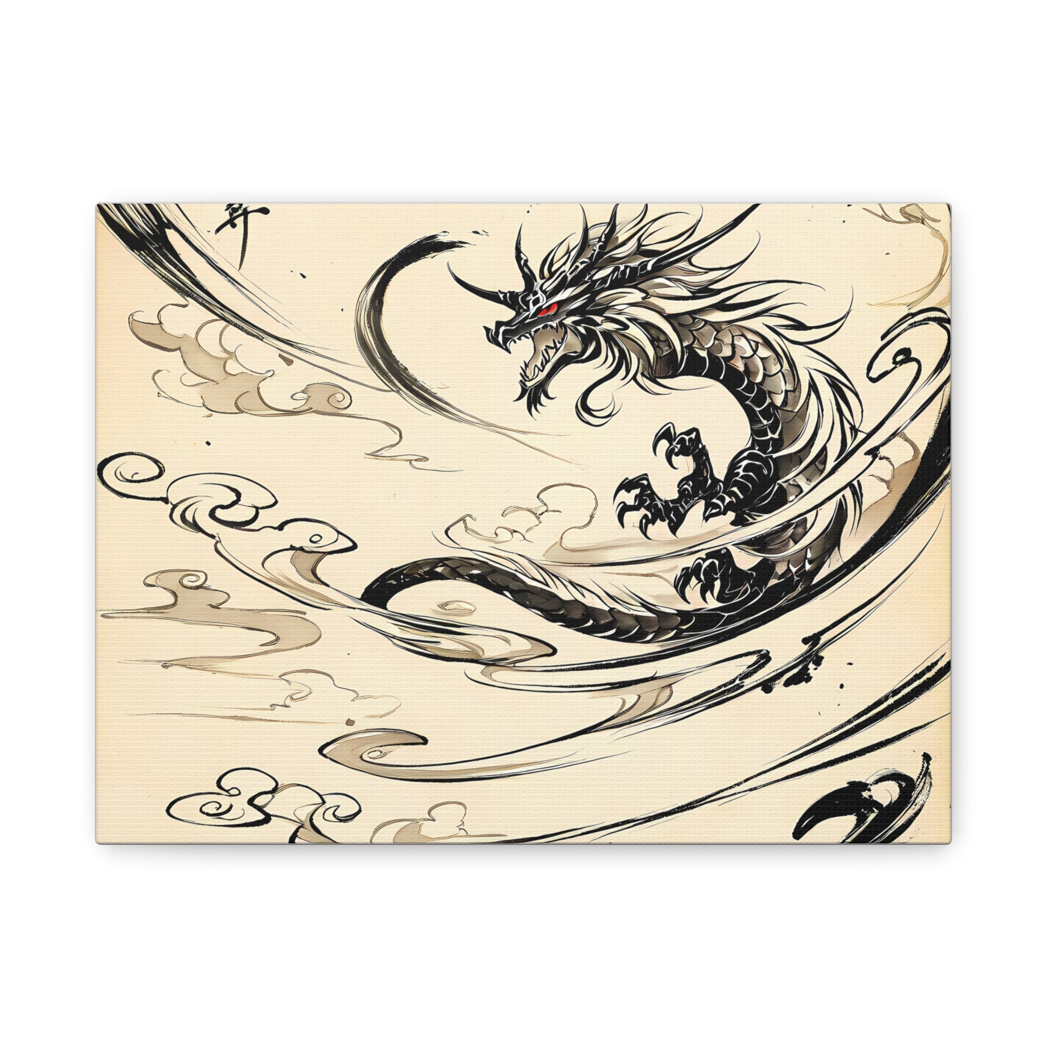 RONIN | Dragon Battle Canvas Art Print