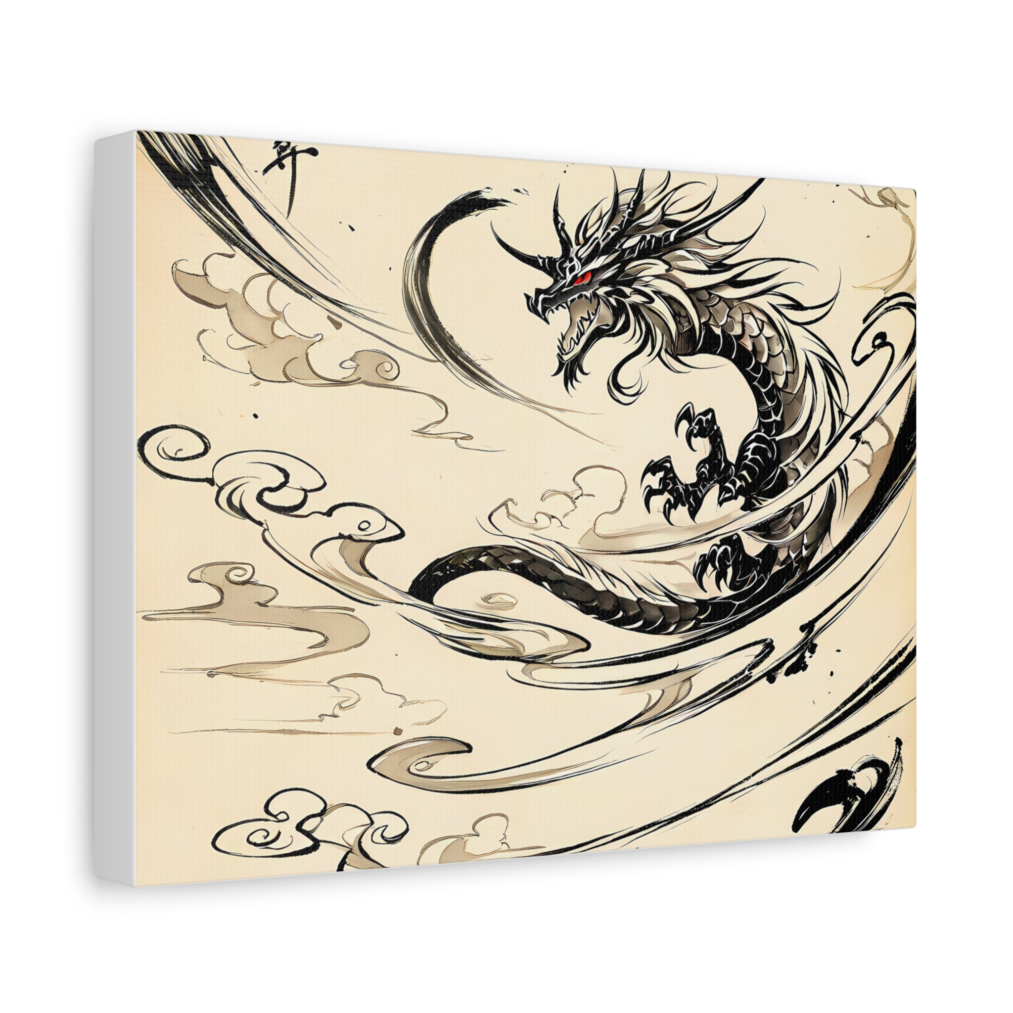 RONIN | Dragon Battle Canvas Art Print