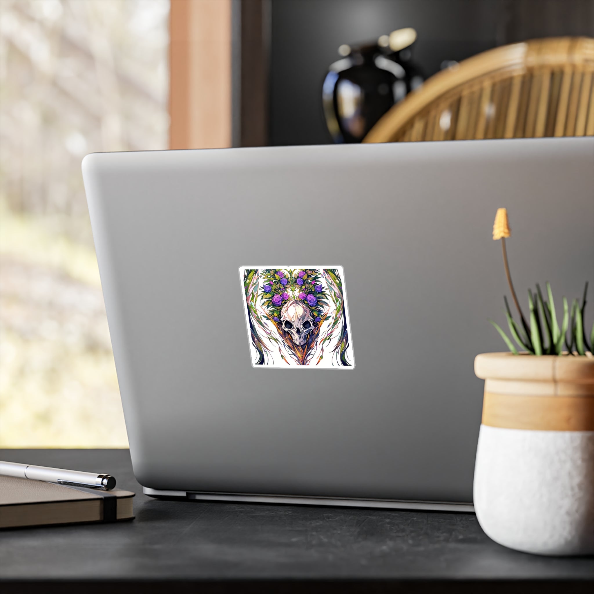 CORVUS | Skull Flowers Sticker